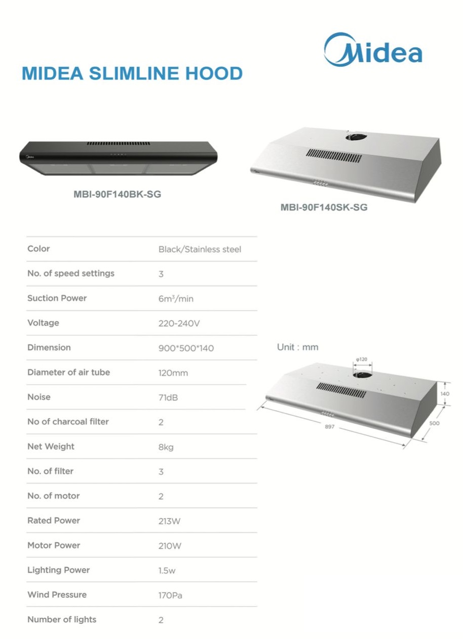 MIDEA SLIMLINE HOOD